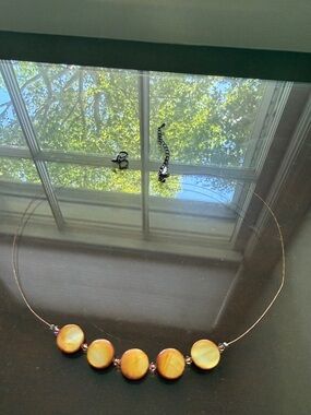 Elegant Women’s Bead Choker Necklace in Gold Tone